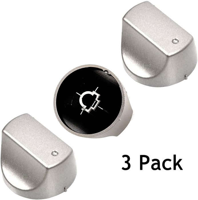 Hot-Ari ix Control Knob Switch for Hotpoint Oven Cooker (Silver, Pack of 3)