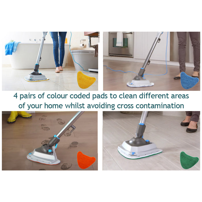 Premium Cover Pads for Vax Total Home Master 2 in 1 Bare Floor Pro Steam Cleaner Mop (Pack of 8)