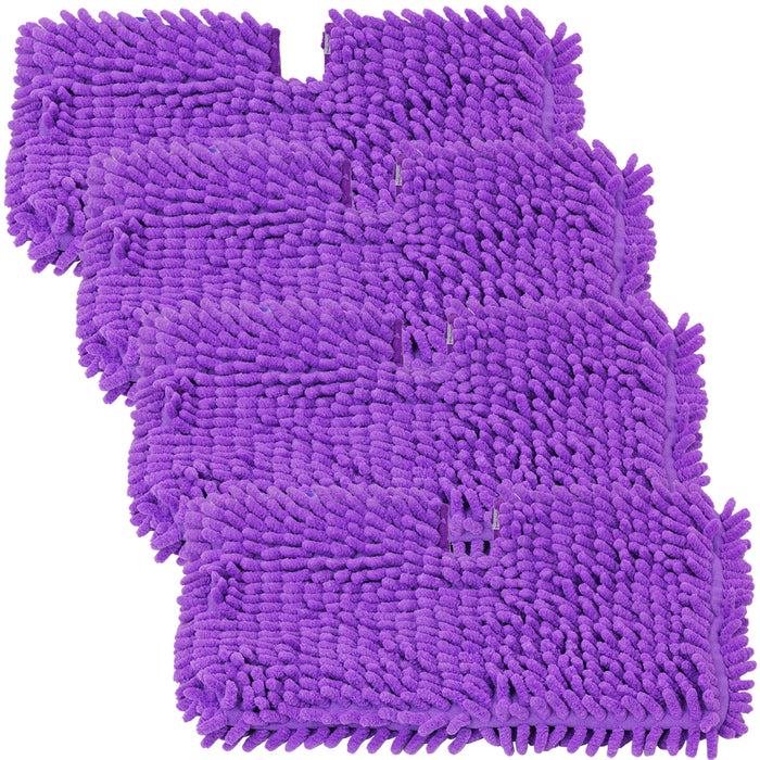 Coral Cover Pocket Pads for Shark SM200 S502 S7000 S3101 S3250 S3251 XT3101 Steam Cleaner Mop (Pack of 4, Purple)