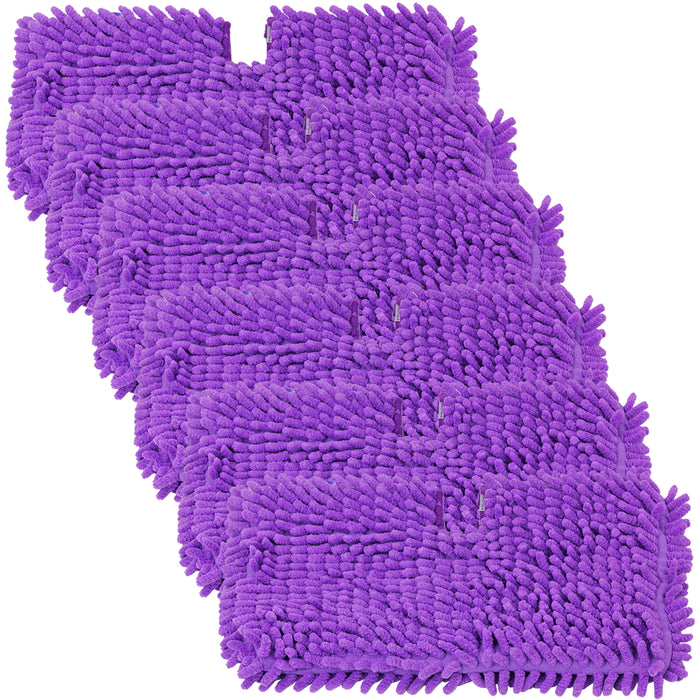 Coral Cover Pocket Pads for Shark SM200 S502 S7000 S3101 S3250 S3251 XT3101 Steam Cleaner Mop (Pack of 6, Purple)