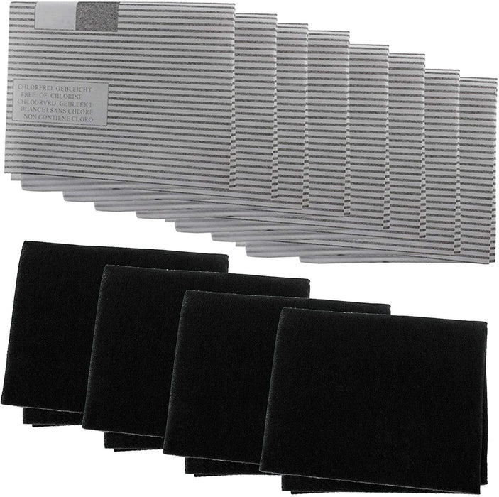 UNIVERSAL Cooker Hood Filter Kit for Recirculating Kitchen Extractor Vent Fan (8 x Grease + 4 x Carbon Filters + 20 Fresheners)