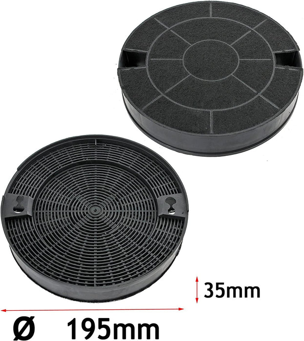 Type 29 Charcoal Carbon Vent Filter for Electrolux Cooker Hood (195 mm x 35 mm, Pack of 2)