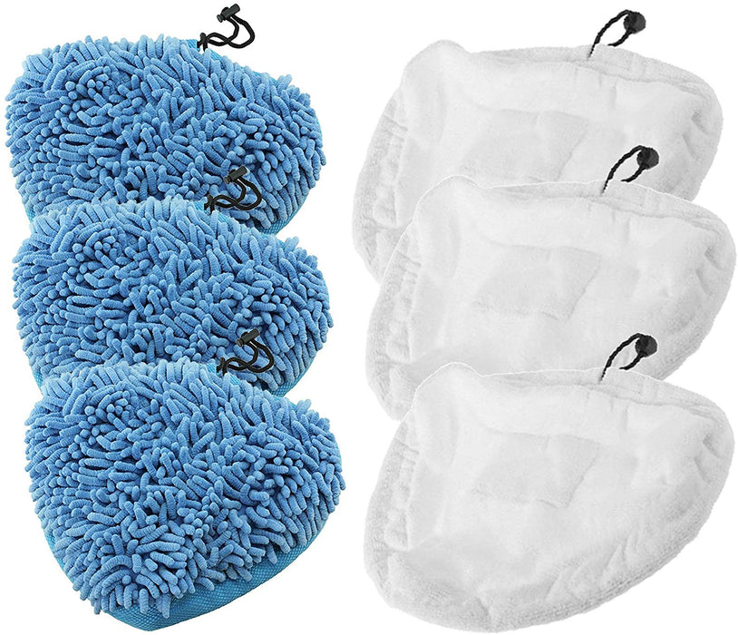 Microfibre Cloth Cover + Coral Pads for Vax VRS16 Centrix S88-CX4-B-A S86-SF-C S7 Total Home Steam Cleaner Mop (3 of Each)