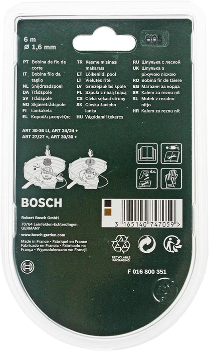 Bosch ART 24 27 30 30-36 LI Genuine Strimmer Trimmer Cutting Line Spool Feed 18m 1.6mm - F016800351