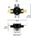 Detailed measurements for Shower Switches for MIRA Elite Sport Go Jump Vie Thermal Cut Out Fuse TOC 1736.436 (Pack of 2)