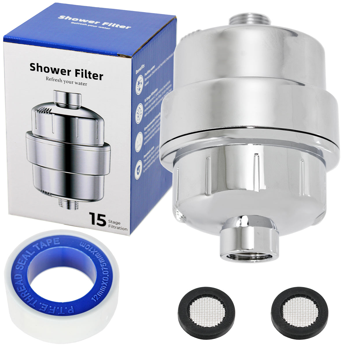 15 Stage Shower Filter,shower Water Filters Universal Replaceable Shower  Head Water Purifier Hard Water Filter