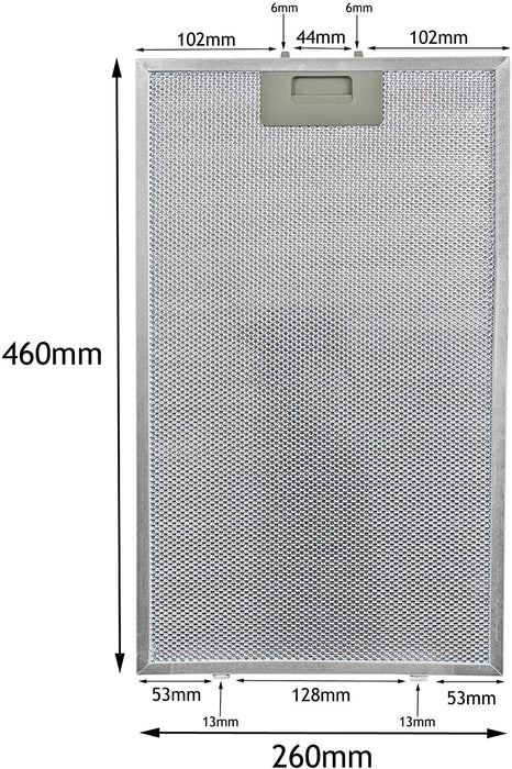 Cooker Hood Filter for Baumatic BTC6510GL Metal Mesh Grease Extractor Vent
