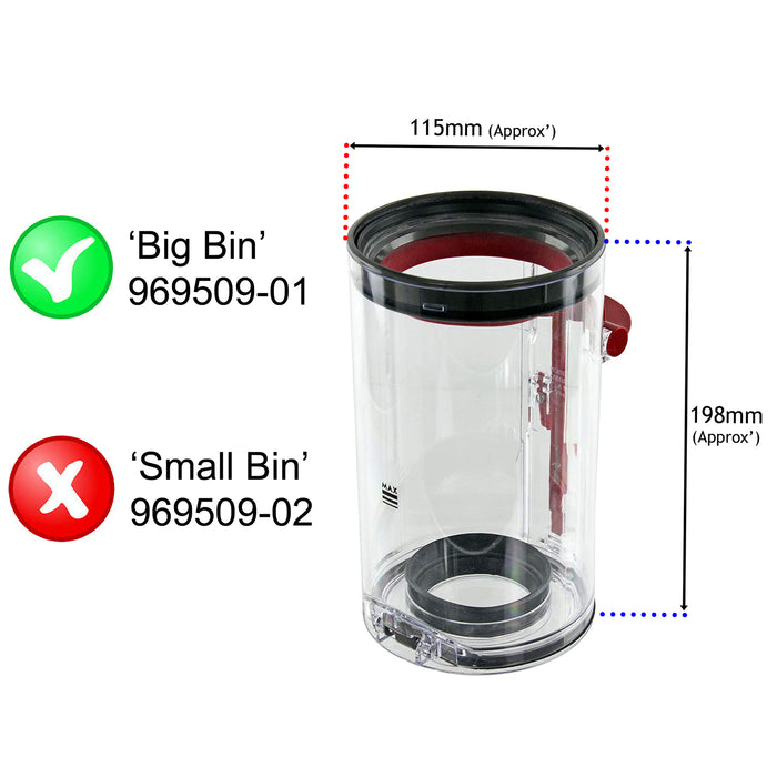 Genuine DYSON Dust Bin For V10 SV12 Animal Absolute Total Clean Big Container