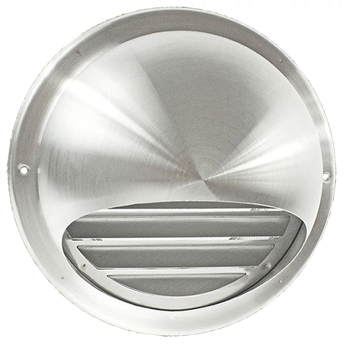 Stainless Steel Round Bull Nosed External Extractor Wall Vent Outlet with Insect Mesh Grille (4" / 100mm)