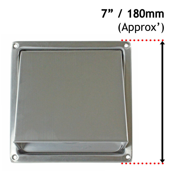Stainless Steel External Wall Air Vent Non Return Flap Outlet (6" / 150mm)