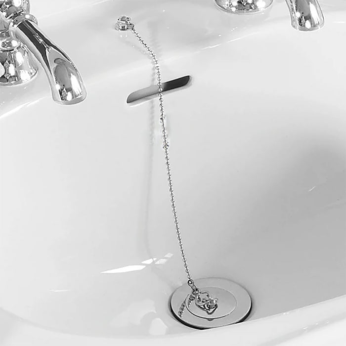 Chrome Slotted Sink Basin Bathroom Kitchen Waste Chain Stay Plug (1 1/4")
