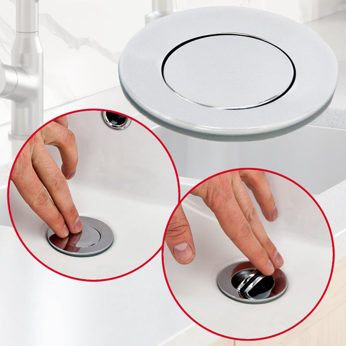 Chrome Slotted Sink Basin Bathroom Kitchen Waste Flip Plug (1 1/4")