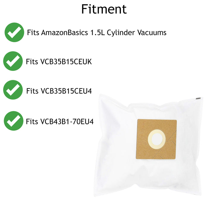 Dust Bags for Amazon Basics VCB35B15CEUK VCB35B15CEU4 1.5L Vacuum G51 x 5