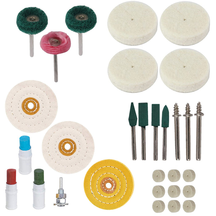 30 Piece Buffing Polishing Metal Cleaning Set Grinding Drill Wheel Accessory Kit 3.2mm