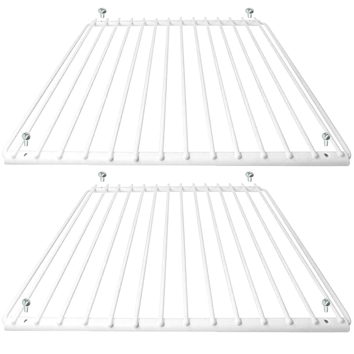 Fridge Shelf for BEKO White Plastic Coated Adjustable Freezer Rack Extendable Arms (Pack of 2)