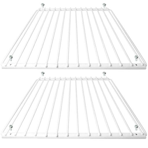 Universal Fridge Shelf Adjustable Plastic Coated White Extendable Shelves (Pack of 2)
