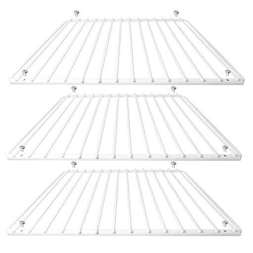 Universal Fridge Shelf Adjustable Plastic Coated White Extendable Shelves (Pack of 3)