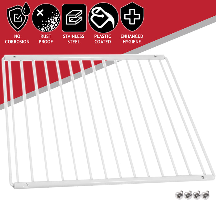 Fridge Shelf for ZANUSSI Adjustable Plastic Coated White Rack Extendable Arms