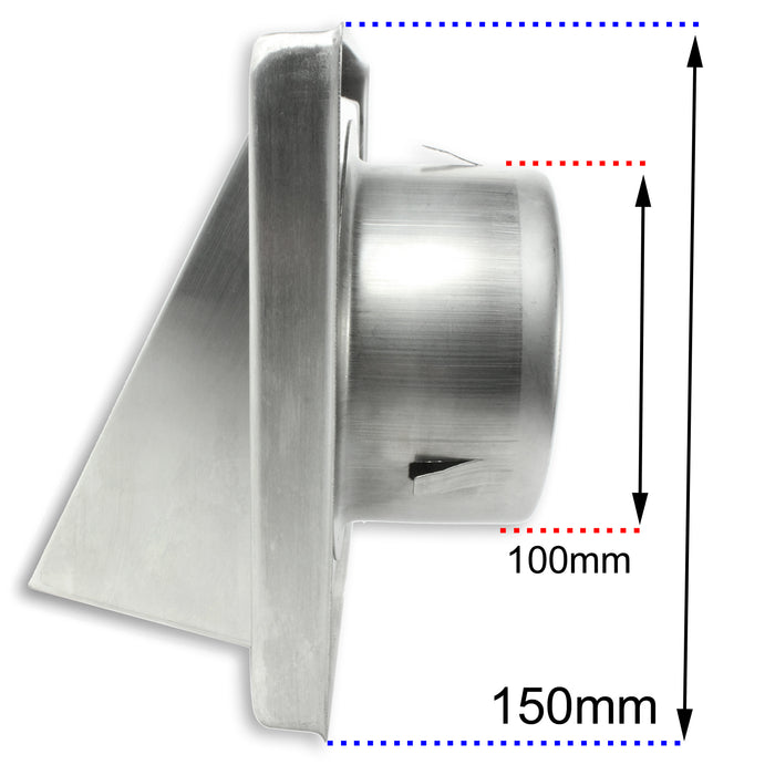 Stainless steel air vent cowl 100mm 4" outlet pipe