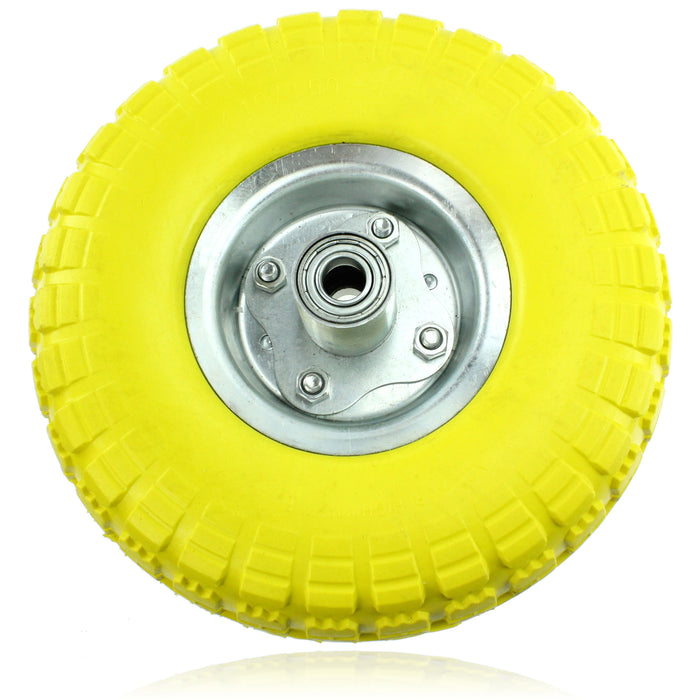 10" Solid Wheelbarrow Wheel Tubeless Barrow Tyre Burst & Puncture Proof Spare x 4
