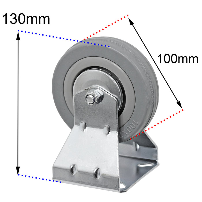 Caster Wheel Fixed Plate 100mm Castor 80kg for Fridge Freezer Chiller + Screws