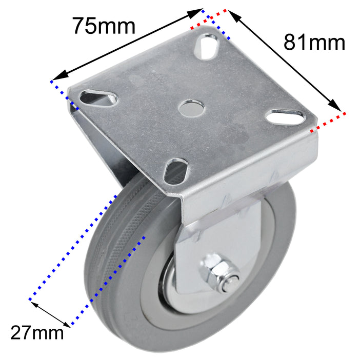 Caster Wheel Fixed Plate 100mm Castor for Washing Machine Tumble Dryer + Screws
