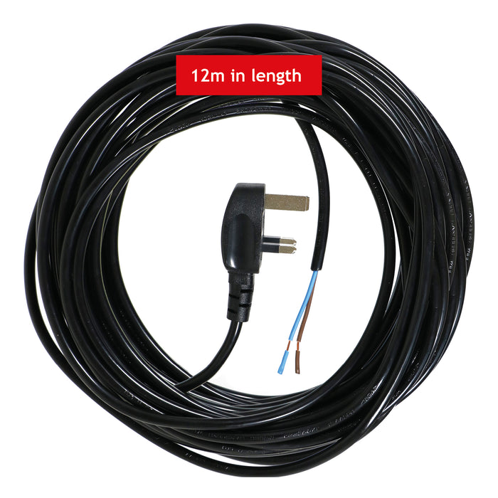 XL Extra Long Universal 12M Metre Mains Power Cable Lead for Angle Grinder Power Tools (UK Plug)