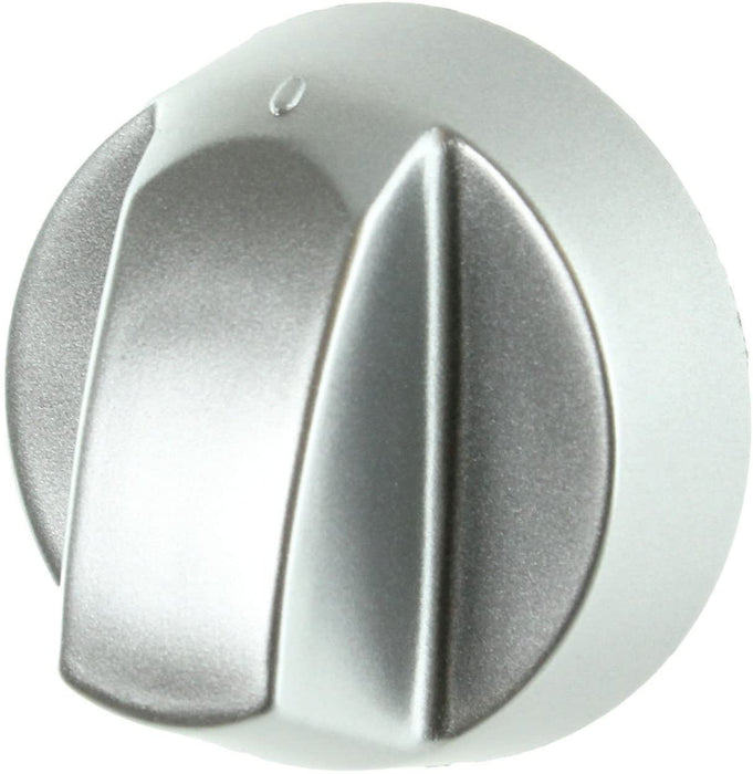 Silver Oven Knobs UNIVERSAL Hob Cooker Control Dial & Adaptors Set (Chrome Effect, Pack of 4)