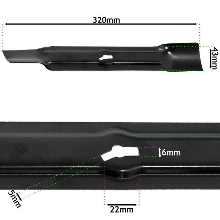 Metal Blade for RYNO Lawn Mower Lawnmower 32cm M3E1132M x 2