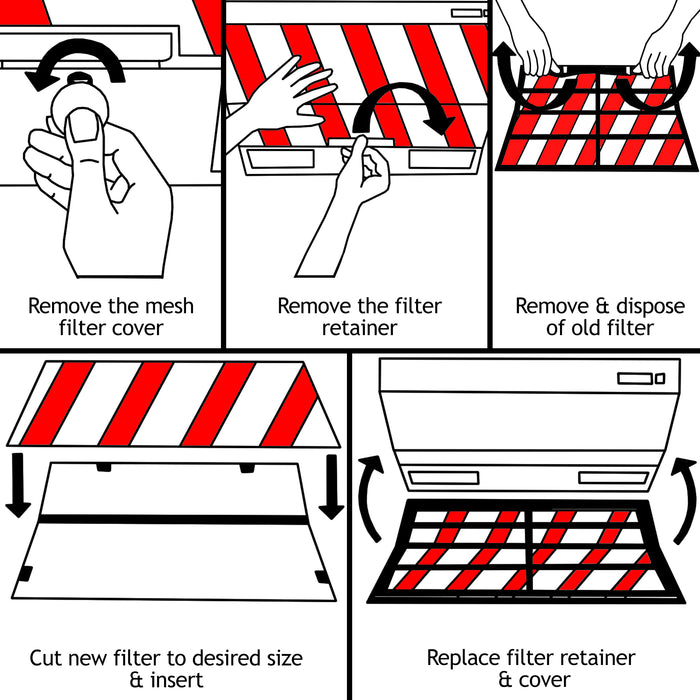 Filter for Leisure Cooker Hood Mesh Grease Extractor Fan Vent Filters Metal 57 x 47cm x 2