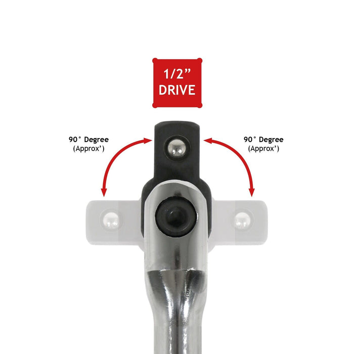 1/2'' Drive Wheel Balance Iron Breaker Bar 4 Nut Socket Set 17mm 19mm 21mm 23mm