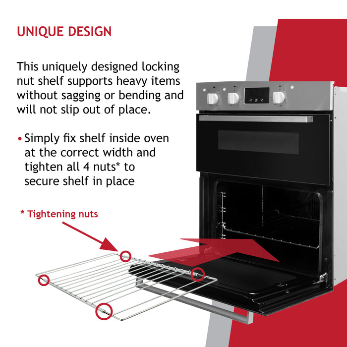 Adjustable Oven Shelf Universal Extendable Locking BBQ Grill Chrome