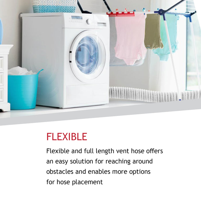 Extra Long Vent Hose & Screw Clips Kit for Samsung Tumble Dryer (6 Metre, 100mm Diameter)