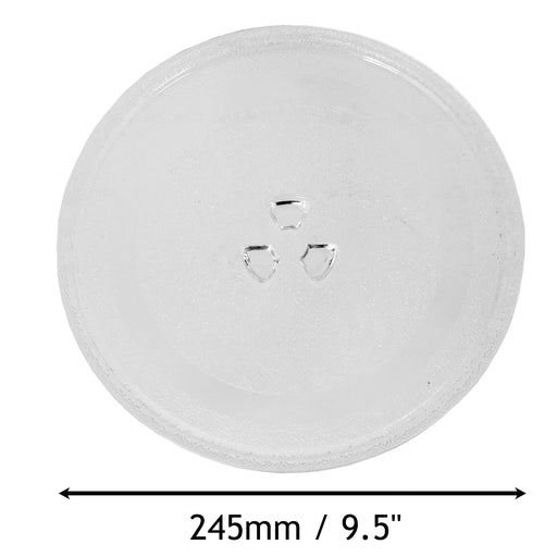 4Your Home Microwave Glass Turntable Plate 9.5 or 245mm Designed to Fit Several Models