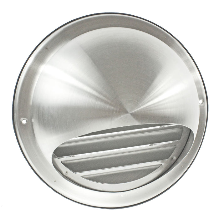 Stainless Steel Round Bull Nosed External Extractor Wall Vent Outlet with Insect Mesh Grille (6" / 150mm)