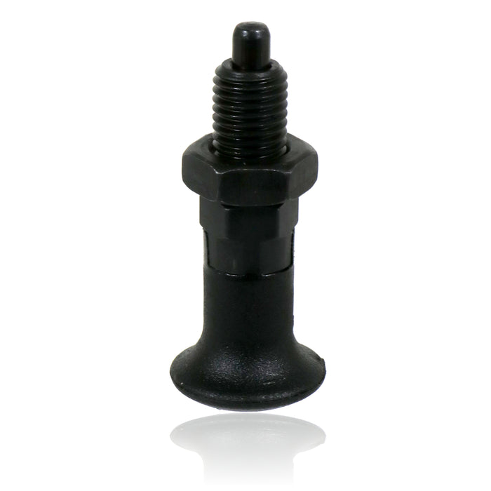 M12 Index Plunger Spring Loaded with Rest Position Locking Pin Blackened Steel
