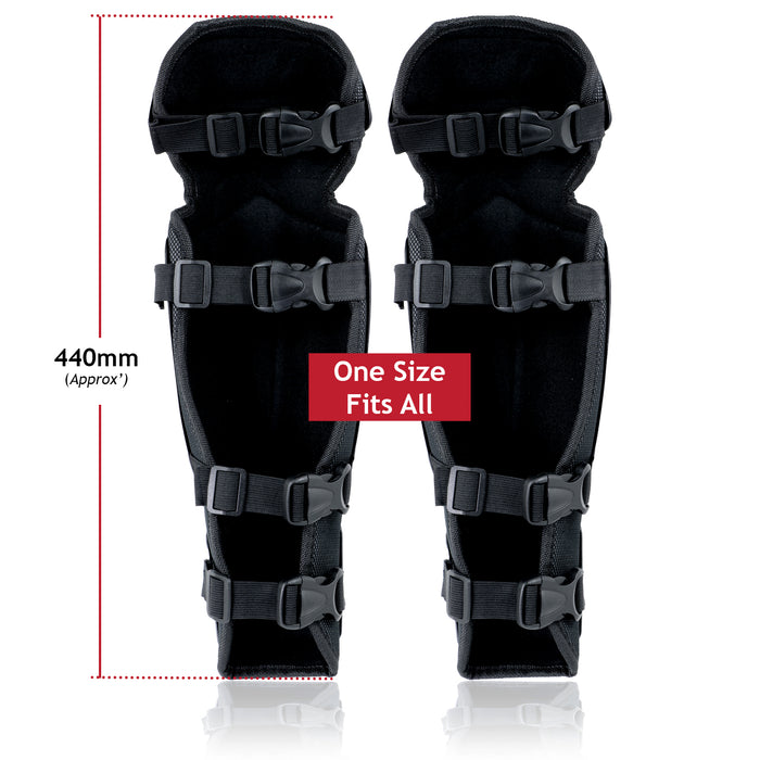 Knee & Shin Guards for Brushcutter / Rotavator (One Size, Black)