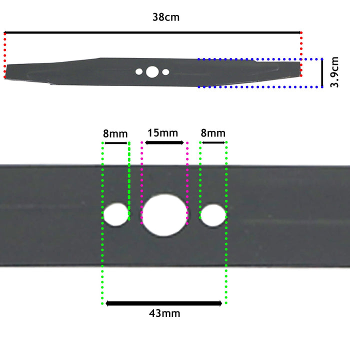 Blade for Flymo Glide Master 380 Lawnmower Domestic L400 38cm 15