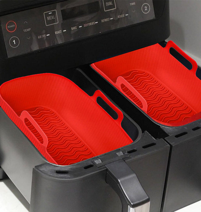Air Fryer Basket Liner Dual Drawer Pot Silcone Mat Rectangular Handles —  SPARES2GO