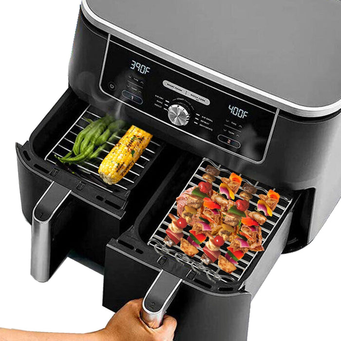 Daewoo 8L Dual Zone Family Sized Air Fryer, Double Drawer Air Fryer With 8  Co