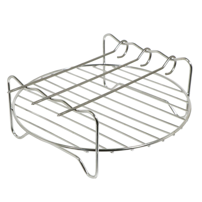 Air Fryer Basket Round Shelf Rack Multi Cooker 17.8cm 7" Stainless Steel Skewers