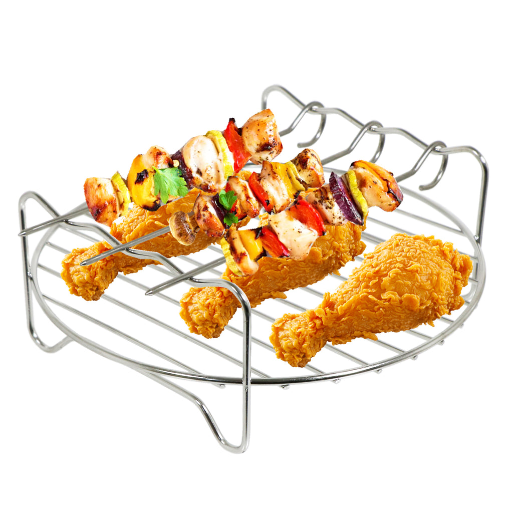 Stainless Steel Air Fryer Skewer Stand - Compatible with Ninja