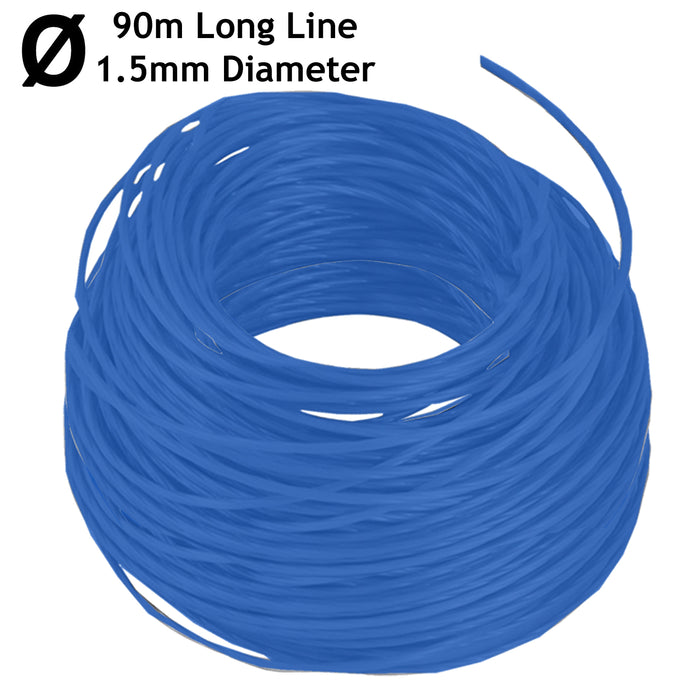 Trimmer Strimmer Line Spool Refill Cord 3 x 30m x 1.5mm Universal Blue Auto-Feed