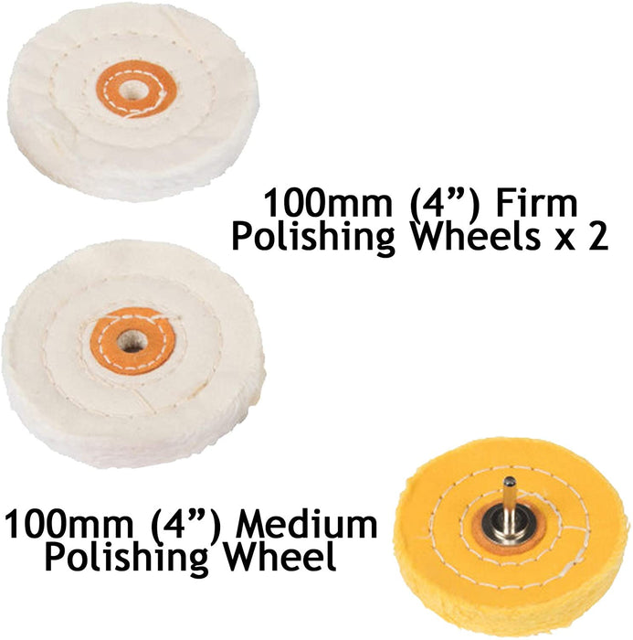 30 Piece Buffing Polishing Metal Cleaning Set Grinding Drill Wheel Accessory Kit 3.2mm