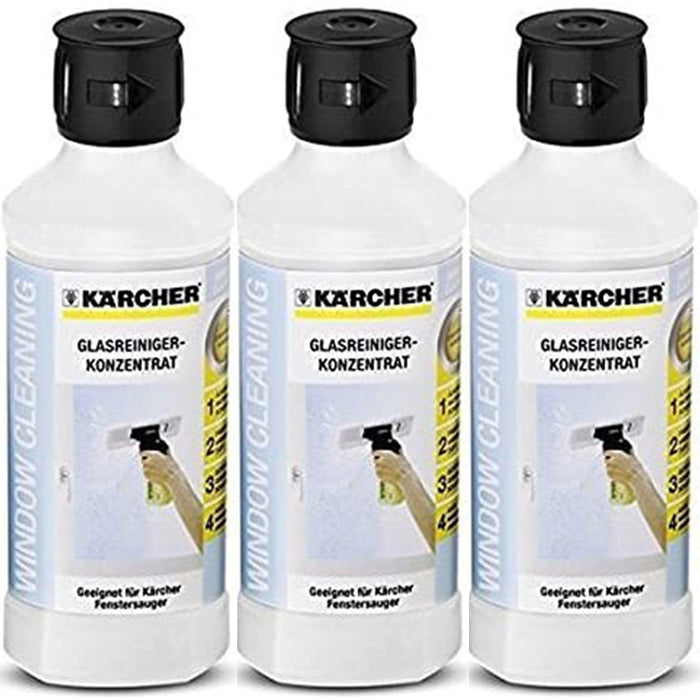 KARCHER Window Vacuum Cleaner Glass Cleaning Detergent Bottles RM500 500ml x 3