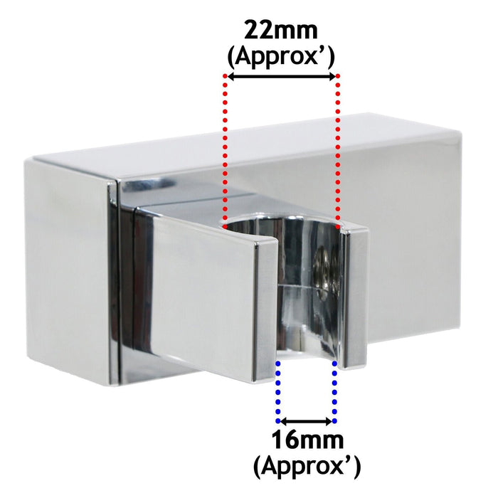 Wall Clamp for Grohe Shower Head Adjustable Square Angled Chrome Bracket Handset Holder