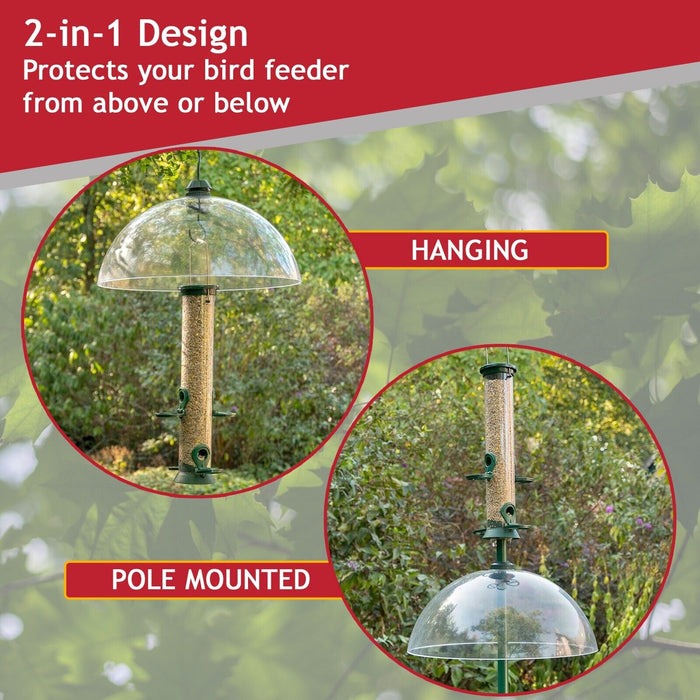 Squirrel Baffle Dome Adjustable Hook Bird Feeder Hanging Guard (Pack of 2)