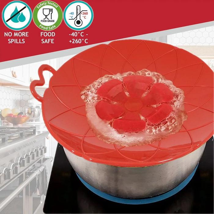 Pan Lid Spill Stopper Silicone Pot Steamer Saucepan Anti Boiling Overflow Protector Covers (Pack of 4)