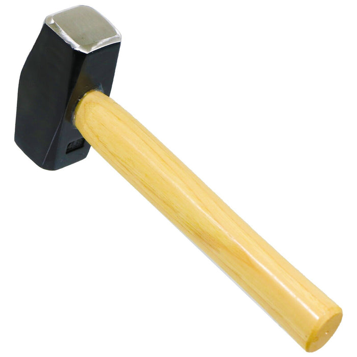 Lump Club Sledge Hammer Heavy Duty Hickory Wood Shaft Hardened Steel Head Long Grip Handle (4lb / 2kg)