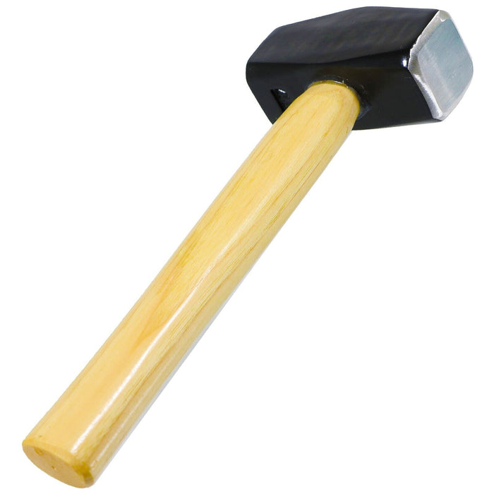 Lump Club Sledge Hammer Heavy Duty Hickory Wood Shaft Hardened Steel Head Long Grip Handle (4lb / 2kg)